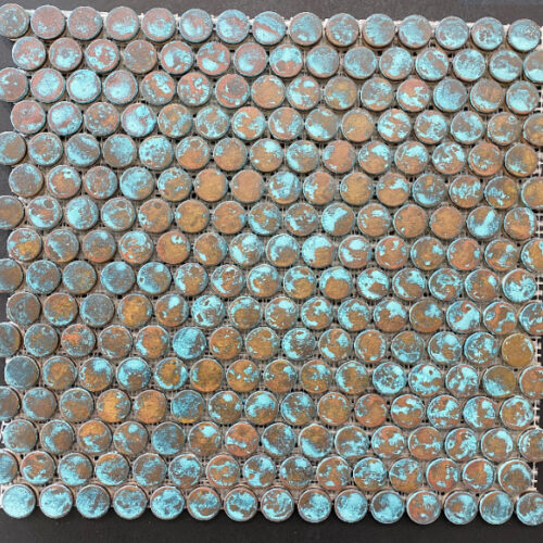 COPPER VERDE PENNY ROUND MOSAIC