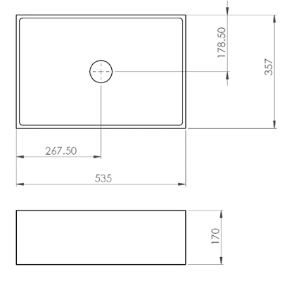 Grand Rectangle Concrete Vessel Basin